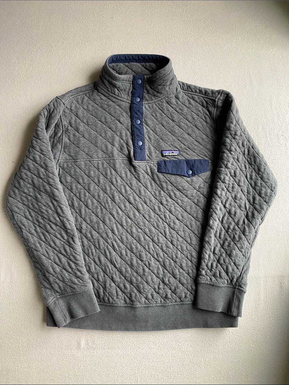 Patagonia women’s Organic cotton Quilted boh  Pullover Snap-T - Sweater M